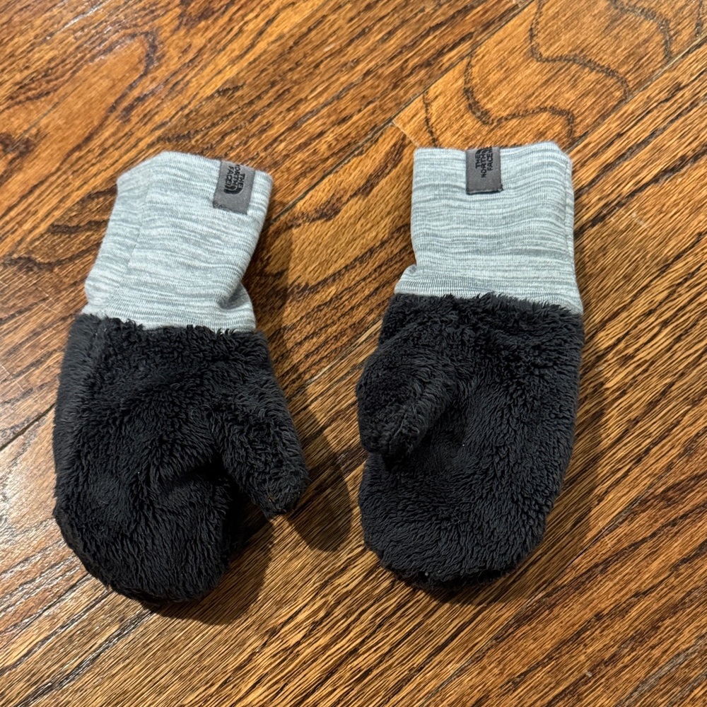 North face fuzzy mittens 2T